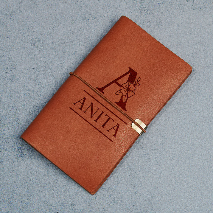 Inicjał imię floral - Notes retro
