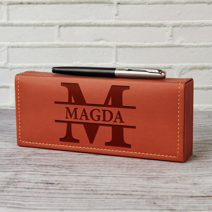 Inicjał z imieniem - Pióro Parker w etui