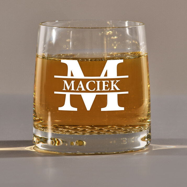 Inicjał z imieniem - Szklanka do whisky