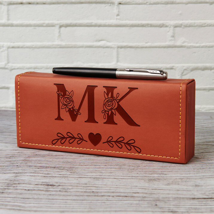 Inicjały floral - Pióro Parker w etui