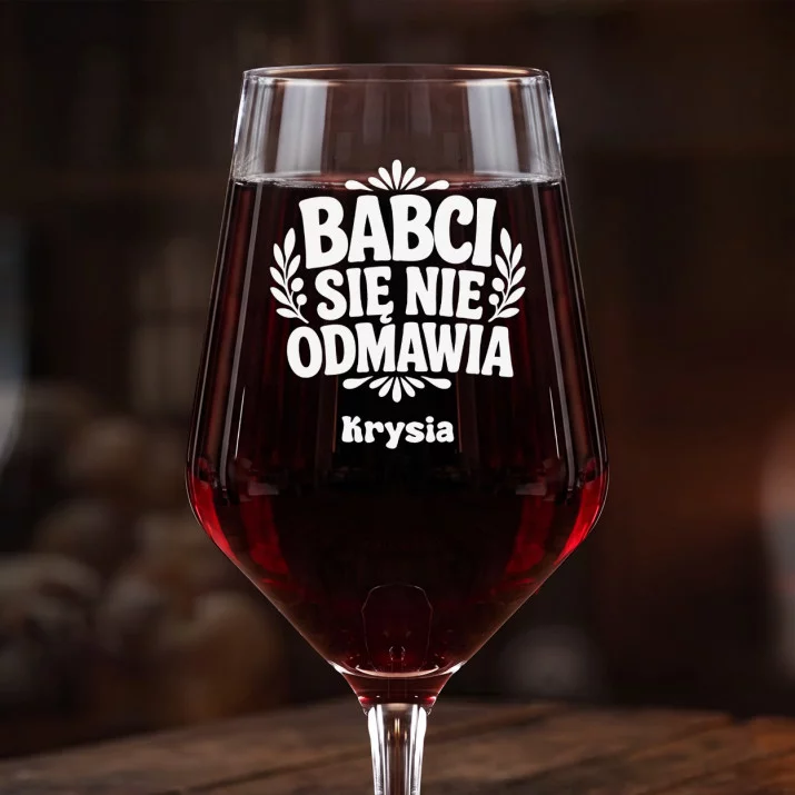 Mega Kieliszek Do Wina z Grawerem Dla Babci Prezent Na Dzień Babci Dla Kobiety: Babci Się Nie Odmawia Mega Kieliszek Do Wina z Grawerem Dla Babci Prezent Na Dzień Babci Dla Kobiety: Babci Się Nie Odmawia