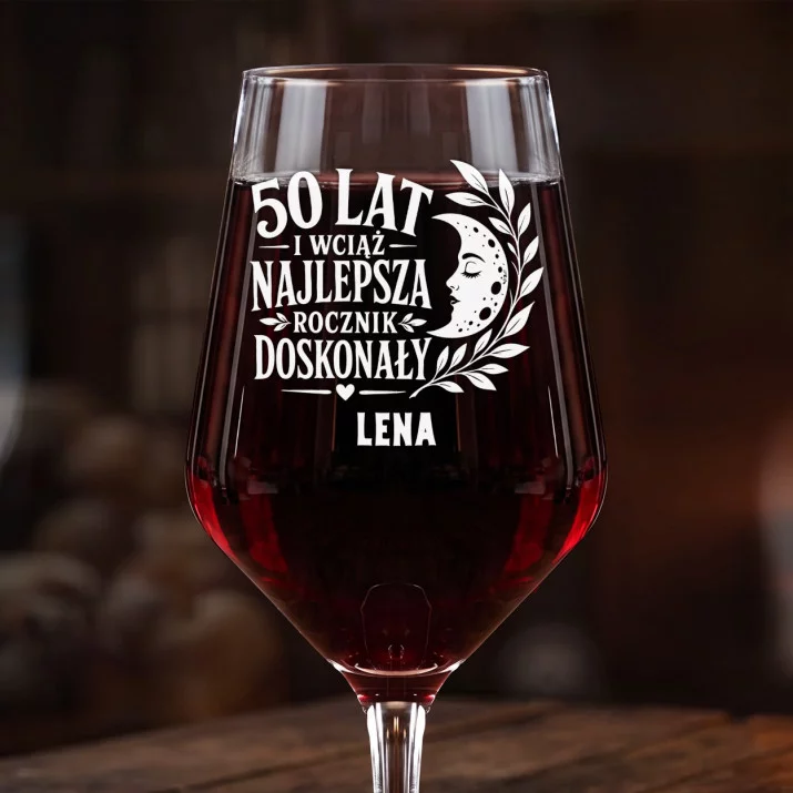 Mega Kieliszek Do Wina z Grawerem Na 50 Lat Prezent Dla 50 Latki Kobiety: 50 Lat Rocznik Doskonały Mega Kieliszek Do Wina z Grawerem Na 50 Lat Prezent Dla 50 Latki Kobiety: 50 Lat Rocznik Doskonały