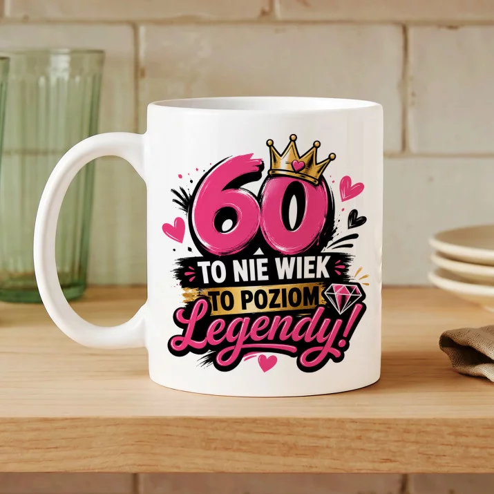 Kubek Z Nadrukiem Na 60 Prezent Na 60 Urodziny Dla Kobiety: To Poziom Legendy Kubek Z Nadrukiem Na 60 Prezent Na 60 Urodziny Dla Kobiety: To Poziom Legendy