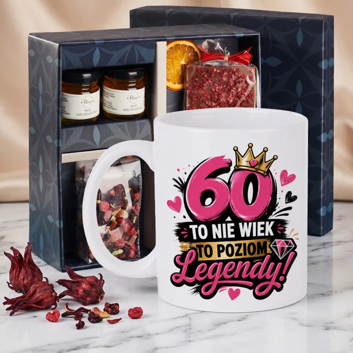 Zestaw Prezenowy Z Kubkiem Na 60 Na 60 Urodziny: To Poziom Legendy Zestaw Prezenowy Z Kubkiem Na 60 Na 60 Urodziny: To Poziom Legendy