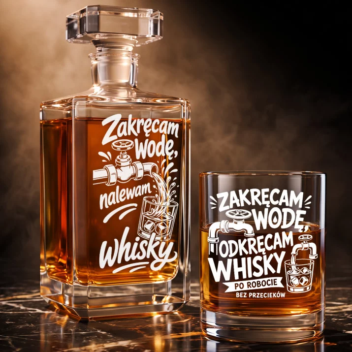 Zestaw Do Whisky Dla Hydraulika Prezent Dla Mężczyzny: Zakręcam Wodę, Nalewam Whisky