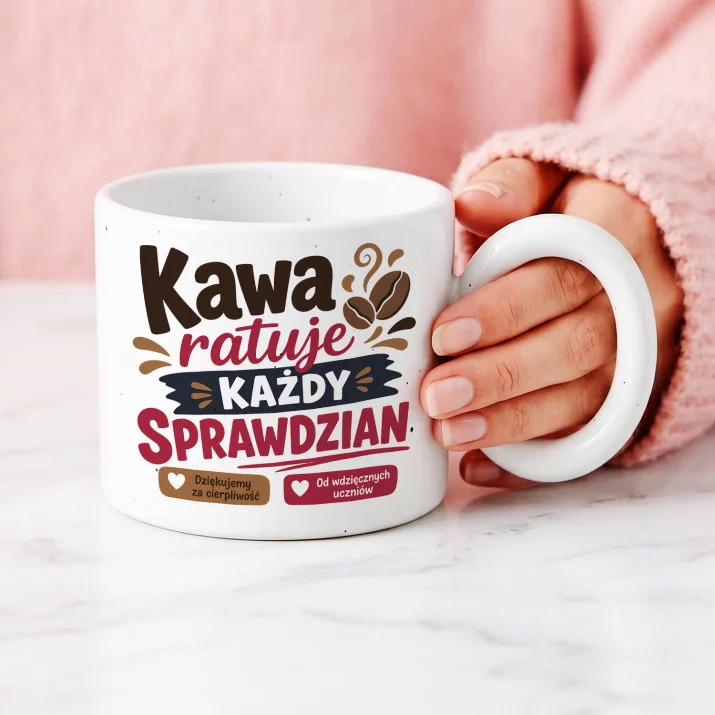 Kubek Z Okrągłym Uchem Na Dzień Nauczyciela Prezent Dla Nauczyciela Kobiety: Kawa I Kreda Kubek Z Okrągłym Uchem Na Dzień Nauczyciela Prezent Dla Nauczyciela Kobiety: Kawa I Kreda