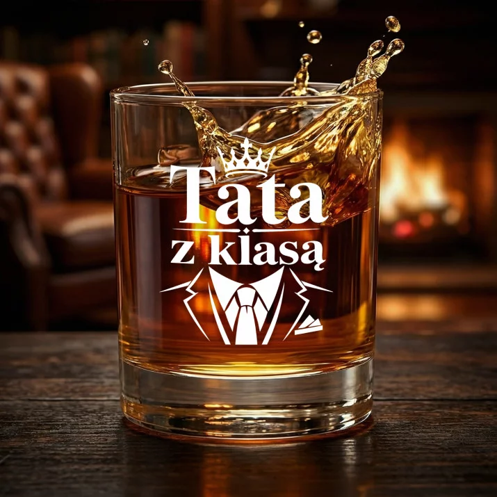 Szklanka Do Whisky Dla Taty Prezent Na Dzień Ojca Dla Mężczyzny: Tata Z Klasą Szklanka Do Whisky Dla Taty Prezent Na Dzień Ojca Dla Mężczyzny: Tata Z Klasą