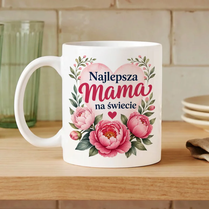 Kubek Z Nadrukiem Na Dzień Matki Prezent Dla Mamy Kobiety: Kwiatowa Najlepsza Mama Kubek Z Nadrukiem Na Dzień Matki Prezent Dla Mamy Kobiety: Kwiatowa Najlepsza Mama