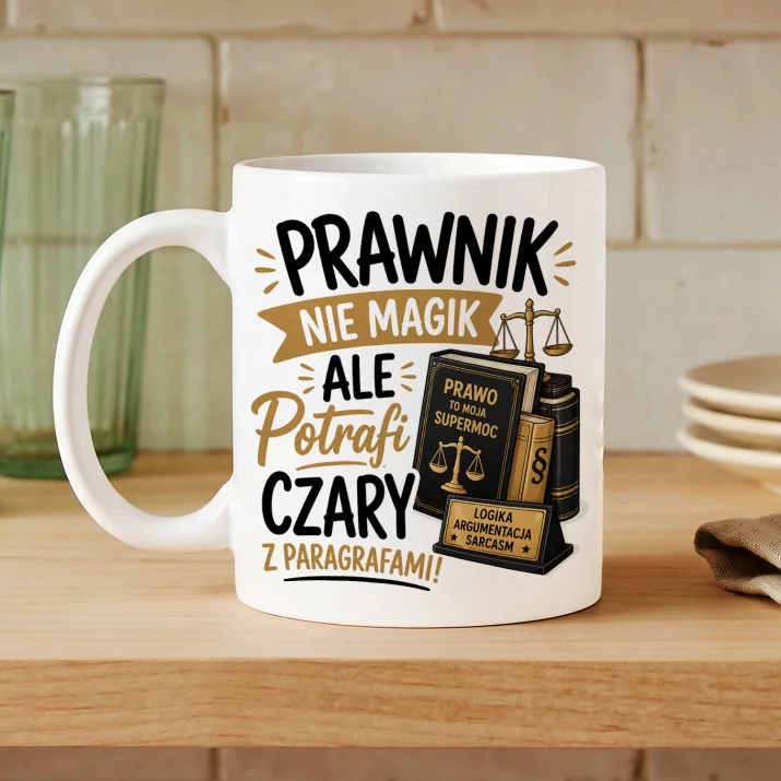 Kubek Z Nadrukiem Dla Prawnika Prezent Dla Mężczyzny: Prawnik, Nie Magik Kubek Z Nadrukiem Dla Prawnika Prezent Dla Mężczyzny: Prawnik, Nie Magik