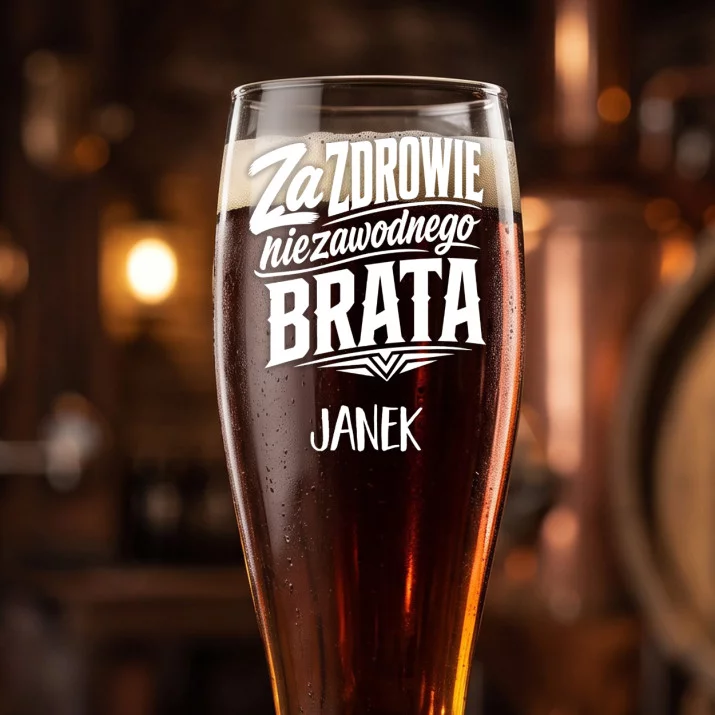 Szklanka Do Piwa Dla Starszego Brata Prezent Dla Mężczyzny: Braterski Toast Szklanka Do Piwa Dla Starszego Brata Prezent Dla Mężczyzny: Braterski Toast