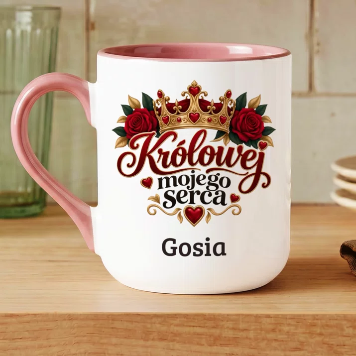 Kubek Personalizowany Na Urodziny Prezent Dla Kobiety: Królowej Mojego Serca Kubek Personalizowany Na Urodziny Prezent Dla Kobiety: Królowej Mojego Serca