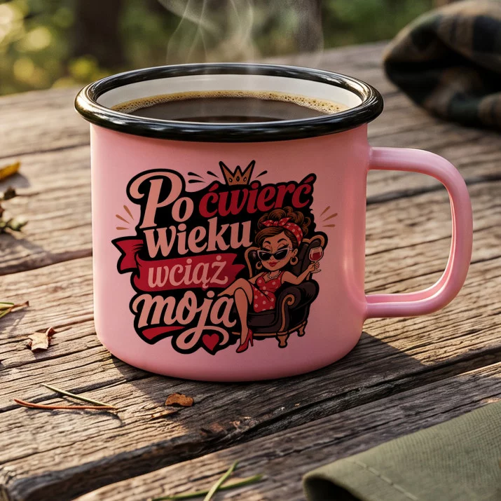 Kubek Emaliowany Na 25 Lecie Ślubu Prezent Dla Kobiety: Ćwierćwieczna Miłość Kubek Emaliowany Na 25 Lecie Ślubu Prezent Dla Kobiety: Ćwierćwieczna Miłość
