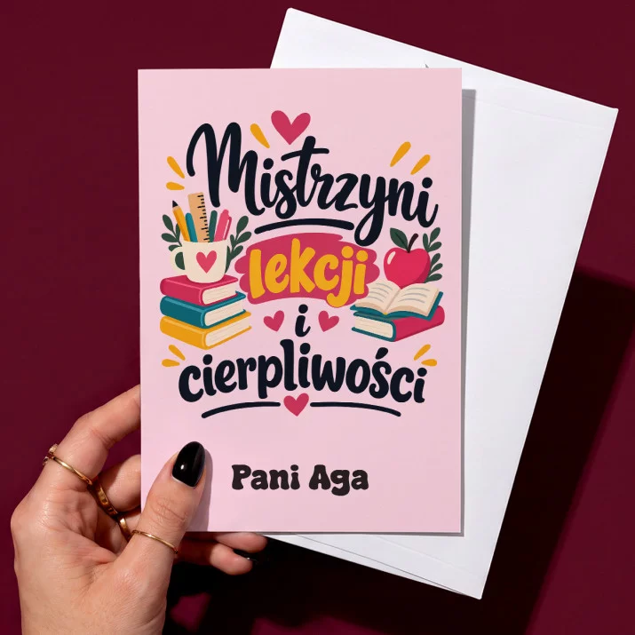 Kartka Personalizowana Dla Pani Nauczycielki Prezent Na Dzień Nauczyciela Dla Kobiety: Mistrzyni Lekcji I Kartka Personalizowana Dla Pani Nauczycielki Prezent Na Dzień Nauczyciela Dla Kobiety: Mistrzyni Lekcji I