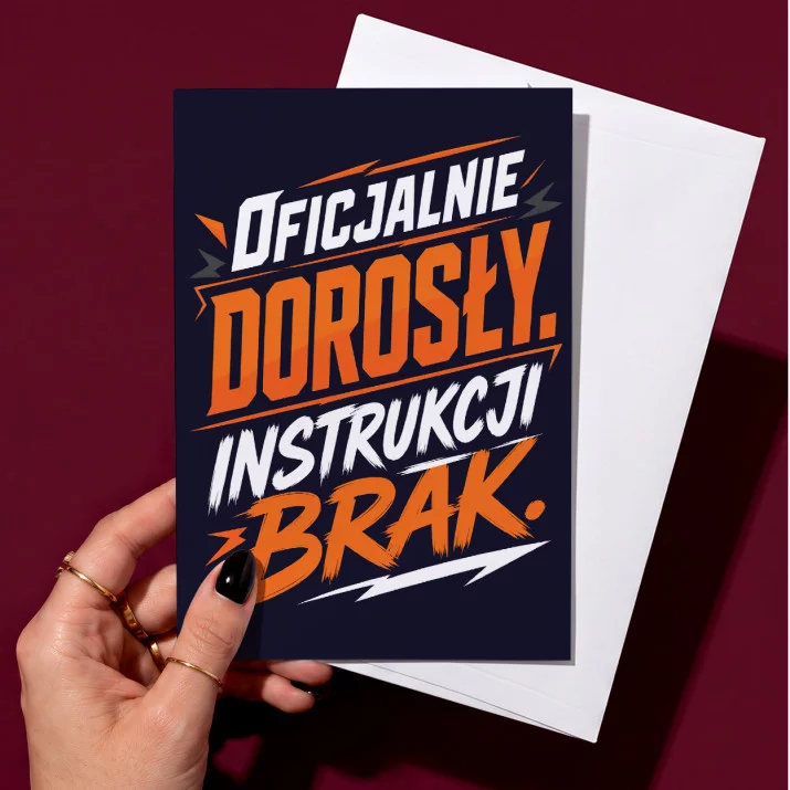 Kartka z Życzeniami Na Osiemnastkę Dla Mężczyzny: Dorosłość Na Luzie Kartka z Życzeniami Na Osiemnastkę Dla Mężczyzny: Dorosłość Na Luzie