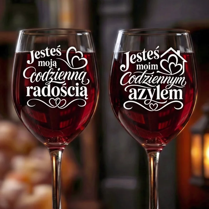 Dwa Kieliszki Do Wina Dla Pary Prezent Dla Pary: Razem Dla Dwojga