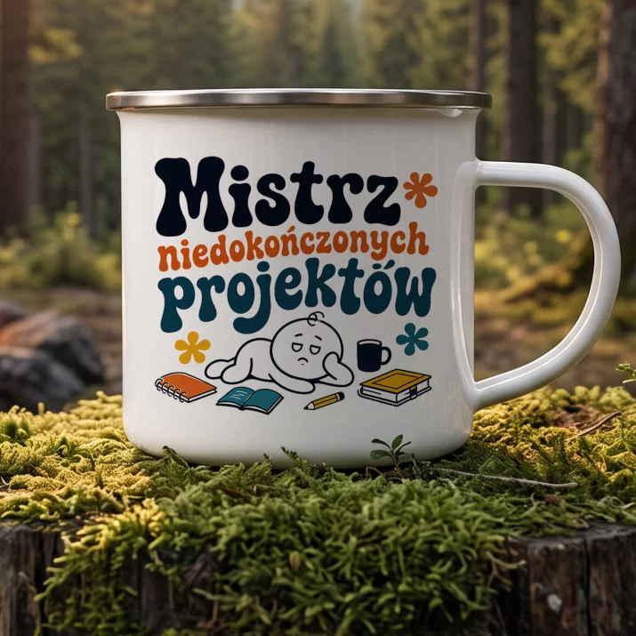 Kubek Emaliowany Dla Mężczyzny Prezent Dla Mężczyzny: Ironiczny Majster Kubek Emaliowany Dla Mężczyzny Prezent Dla Mężczyzny: Ironiczny Majster