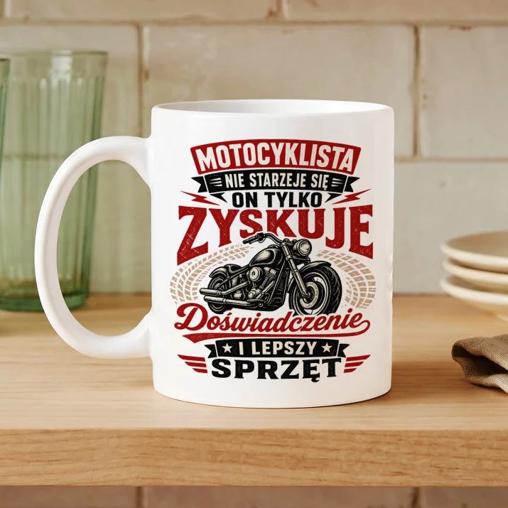 Kubek Z Nadrukiem Dla Motocyklisty Prezent Dla Mężczyzny: Motocyklista Zyskuje Kubek Z Nadrukiem Dla Motocyklisty Prezent Dla Mężczyzny: Motocyklista Zyskuje