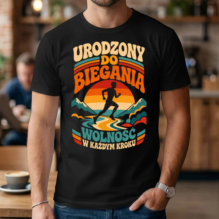Koszulka Męska Dla Biegacza Prezent Dla Mężczyzny: Urodzony Do Biegania