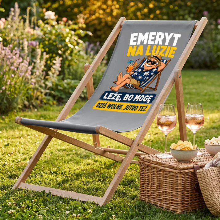 Leżak Z Nadrukiem Dla Emeryta Prezent Na Emeryturę Dla Mężczyzny: Emeryt Na Luzie