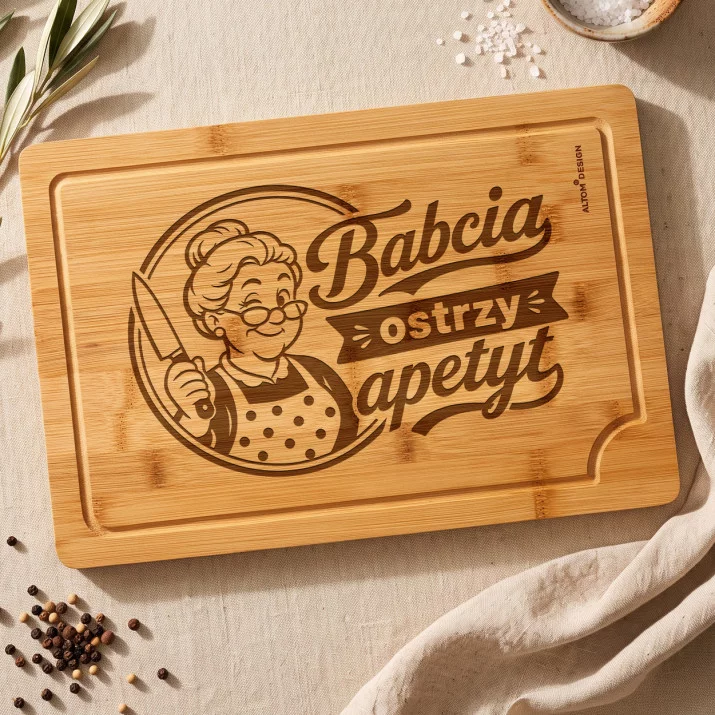 Deska Do Krojenia Na Dzień Babci Prezent Dla Babci Kobiety: Ostrze Smaku Babci