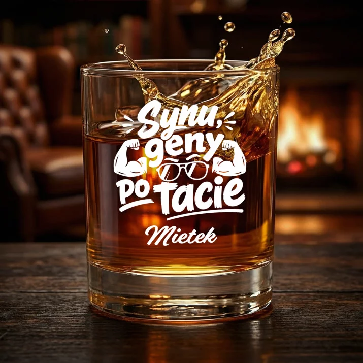 Szklanki Do Whisky z Grawerem Dla Syna Prezent Dla Mężczyzny: Synu, Geny Po Tacie Szklanki Do Whisky z Grawerem Dla Syna Prezent Dla Mężczyzny: Synu, Geny Po Tacie