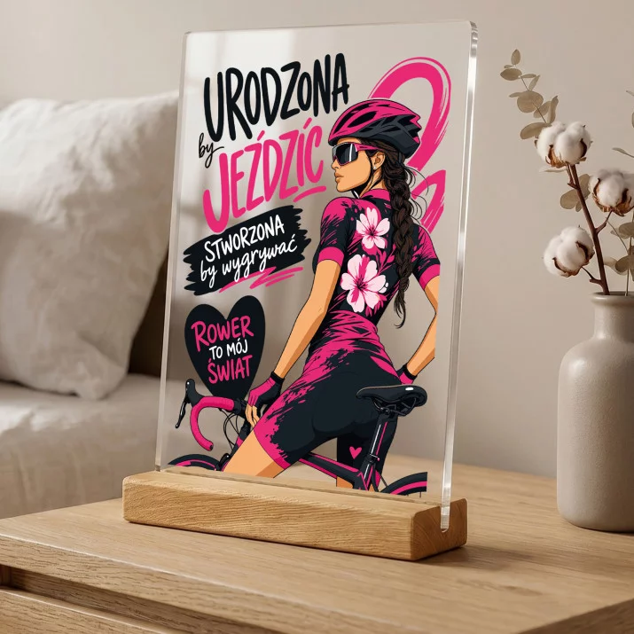 Druk Na Szkle Dla Rowerzystki Prezent Dla Kobiety: Urodzona By Jeździć