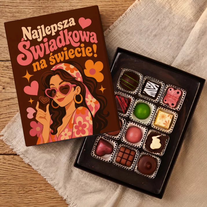 Czekoladki Dla Świadkowej Prezent Dla Kobiety: Najlepsza Świadkowa Retro Czekoladki Dla Świadkowej Prezent Dla Kobiety: Najlepsza Świadkowa Retro