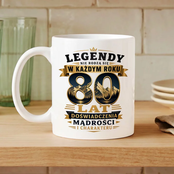 Kubek Z Nadrukiem Na 80 Urodziny Prezent Dla Mężczyzny: Osiemdziesiąt Lat Legendy Kubek Z Nadrukiem Na 80 Urodziny Prezent Dla Mężczyzny: Osiemdziesiąt Lat Legendy