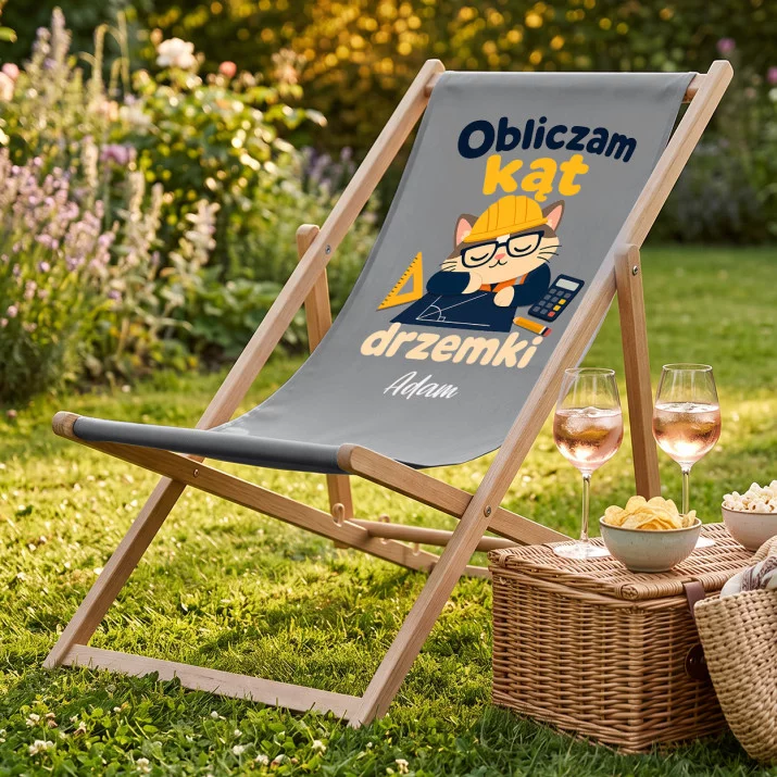 Leżak Z Nadrukiem Dla Inżyniera Prezent Dla Mężczyzny: Obliczam Kąt Drzemki Leżak Z Nadrukiem Dla Inżyniera Prezent Dla Mężczyzny: Obliczam Kąt Drzemki