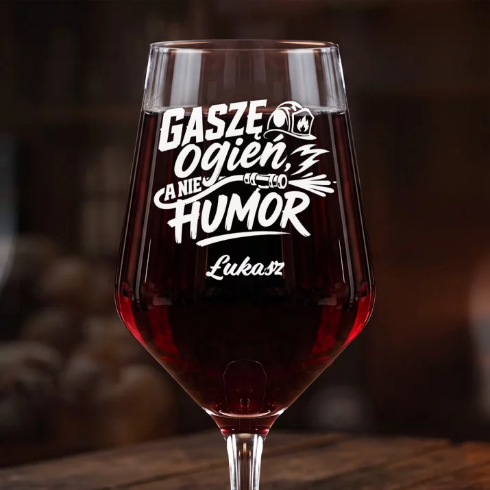 Mega Kieliszek Do Wina z Grawerem Dla Strażaka Prezent Dla Mężczyzny: Gaszę Ogień, A Nie Humor Mega Kieliszek Do Wina z Grawerem Dla Strażaka Prezent Dla Mężczyzny: Gaszę Ogień, A Nie Humor