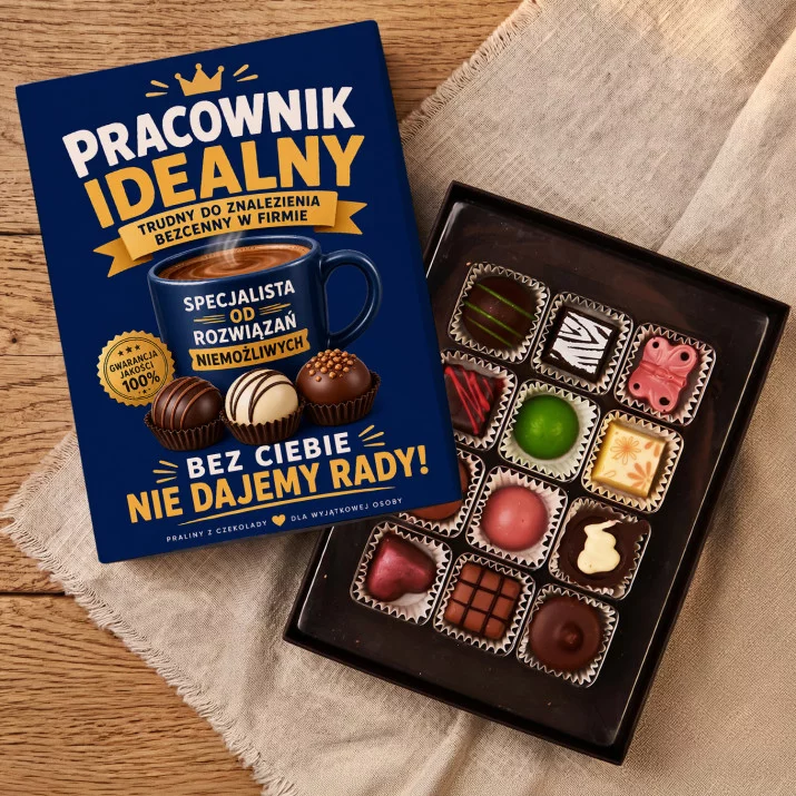 Czekoladki Dla Pracownika Prezent Dla Mężczyzny: Pracownik Idealny Praliny Czekoladki Dla Pracownika Prezent Dla Mężczyzny: Pracownik Idealny Praliny