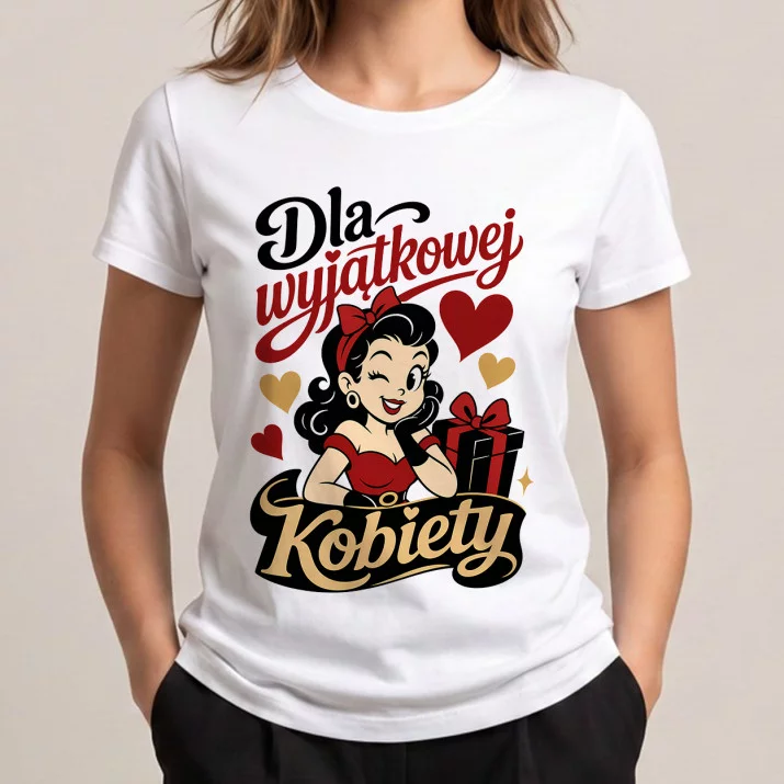 Koszulka Damska Biała Na Mikołajki Prezent Dla Kobiety: Elegancka Kobiecość