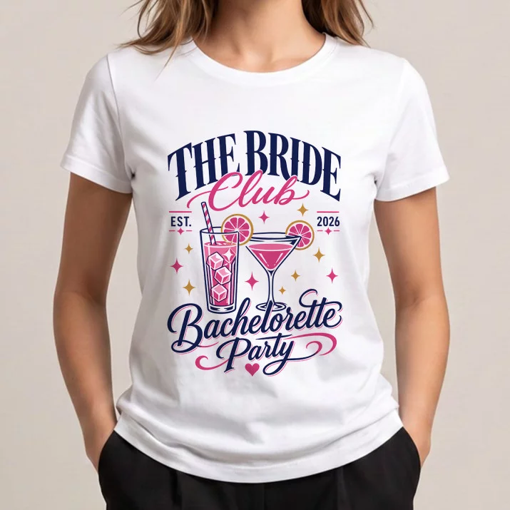 Koszulka Damska Biała Dla Druhny Prezent Dla Kobiety: The Bride Club Z Koktajlami