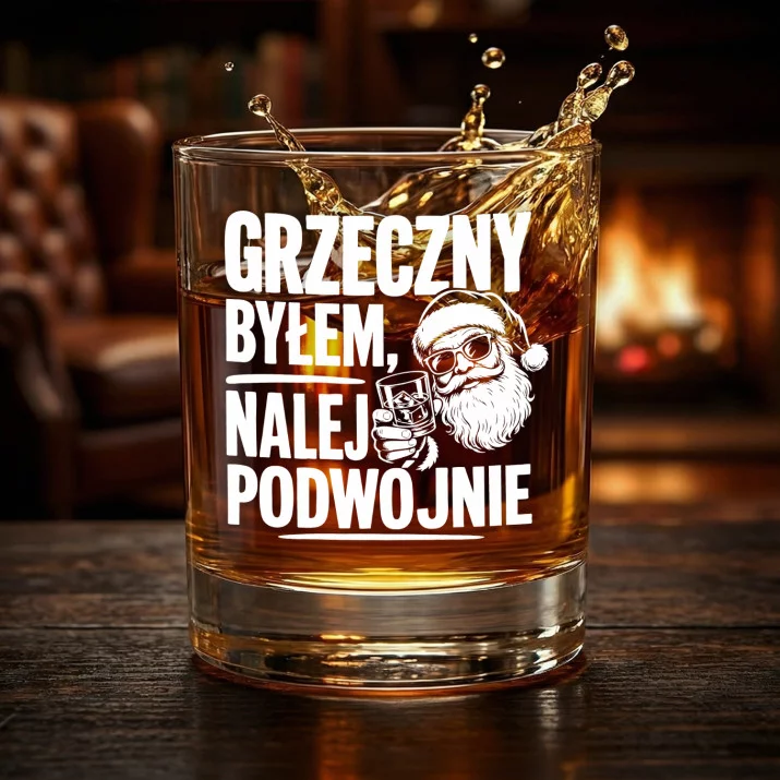 Szklanka Do Whisky Na Święta Prezent Dla Mężczyzny: Grzeczny Byłem, Szklanka Do Whisky Na Święta Prezent Dla Mężczyzny: Grzeczny Byłem,