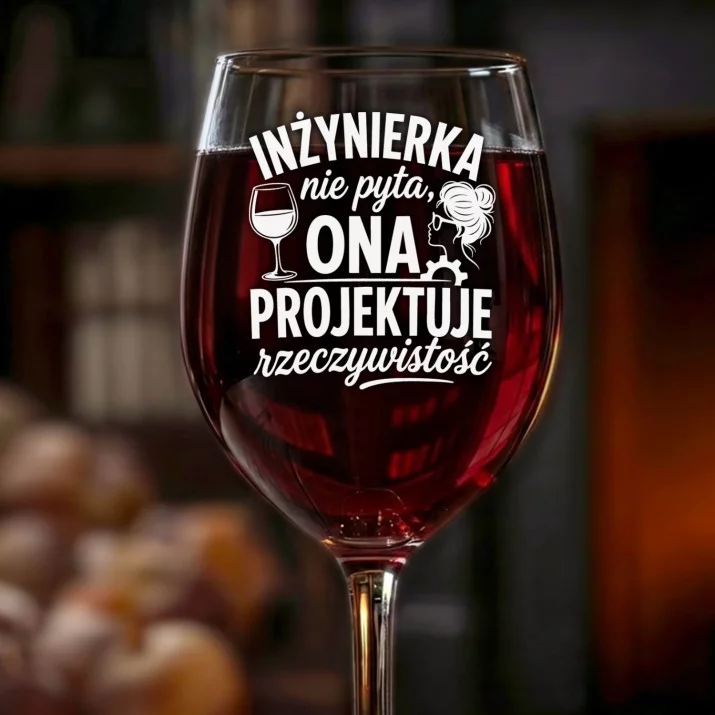 Kieliszek Do Wina Na Obronę Inżyniera Prezent Dla Kobiety: Inżynierka
