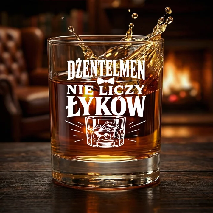 Szklanka Do Whisky Dla Gentlemana Prezent Dla Mężczyzny: Dżentelmen Nie Liczy Łyków Szklanka Do Whisky Dla Gentlemana Prezent Dla Mężczyzny: Dżentelmen Nie Liczy Łyków