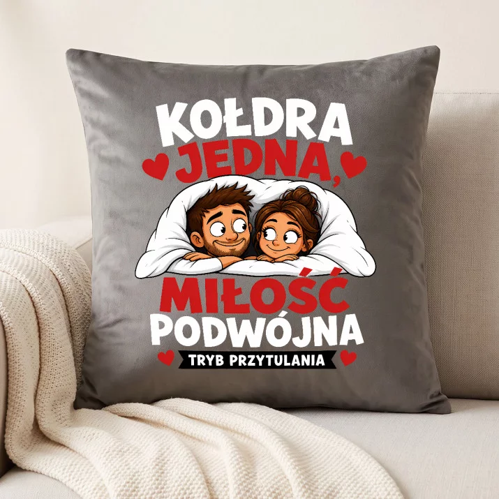 Poduszka Dekoracyjna Na Rocznicę Prezent Na Walentynki Dla Pary: Kołdra Jedna, Miłość Podwójna Poduszka Dekoracyjna Na Rocznicę Prezent Na Walentynki Dla Pary: Kołdra Jedna, Miłość Podwójna