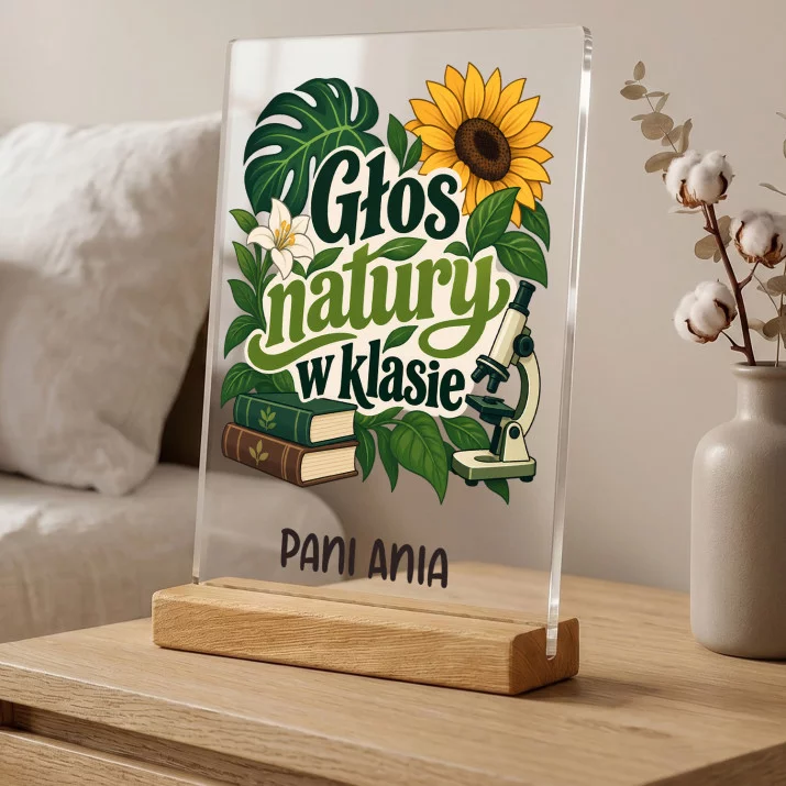 Druk Na Szkle Dla Nauczycielki Biologii Prezent Na Dzień Nauczyciela Dla Kobiety: Głos Natury W Klasie