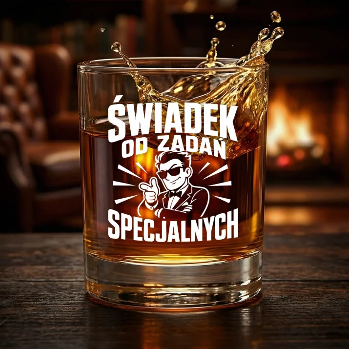 Szklanka Do Whisky Dla Świadka Prezent Dla Mężczyzny: Świadek Od Zadań Specjalnych Szklanka Do Whisky Dla Świadka Prezent Dla Mężczyzny: Świadek Od Zadań Specjalnych