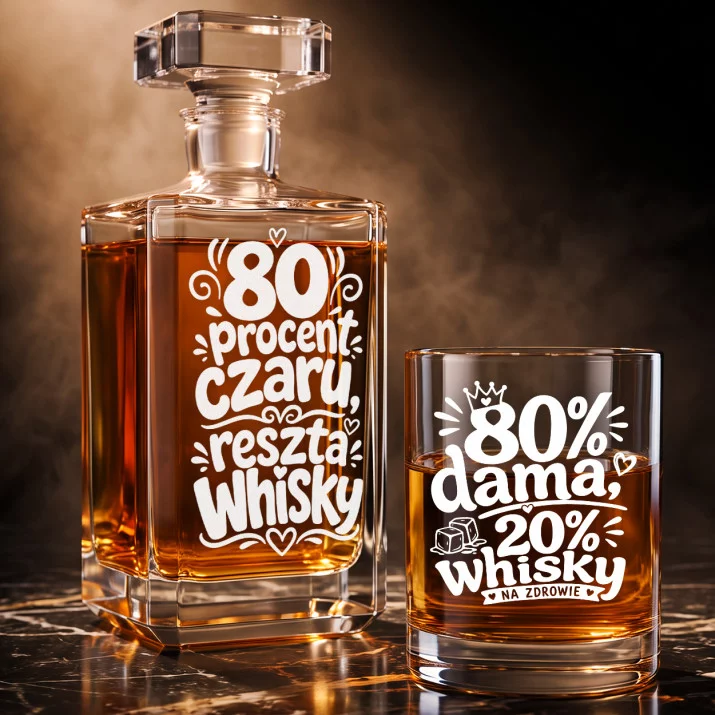 Zestaw Do Whisky Na 80 Urodziny Prezent Dla Kobiety: 80 Procent Czaru, Zestaw Do Whisky Na 80 Urodziny Prezent Dla Kobiety: 80 Procent Czaru,