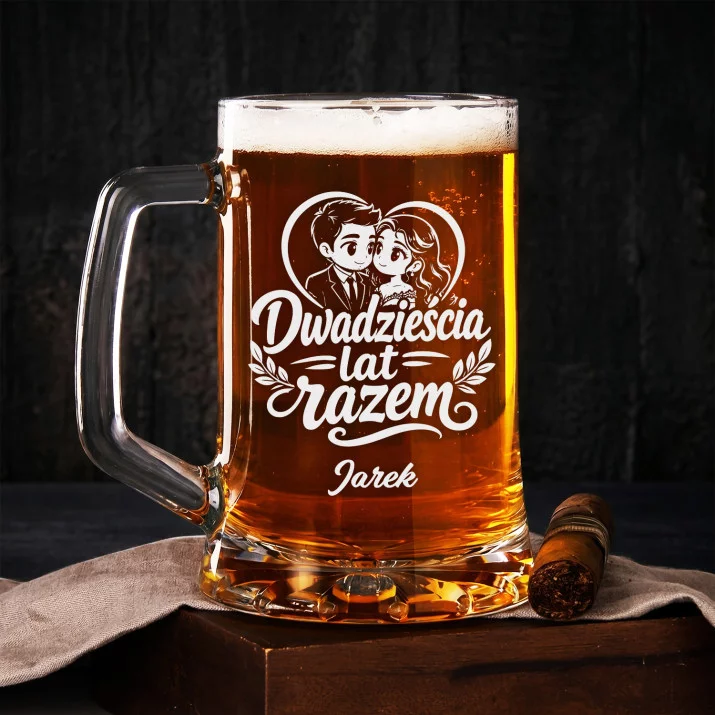 Kufel Personalizowany Na 20 Rocznicę Ślubu Prezent Dla Mężczyzny: Dwadzieścia Lat Razem Kufel Personalizowany Na 20 Rocznicę Ślubu Prezent Dla Mężczyzny: Dwadzieścia Lat Razem