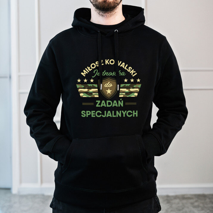 Jednostka do zadań specjalnych - Bluza męska czarna z kapturem