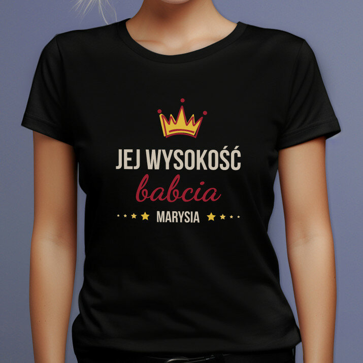 Jej wysokość babcia - Czarna koszulka damska