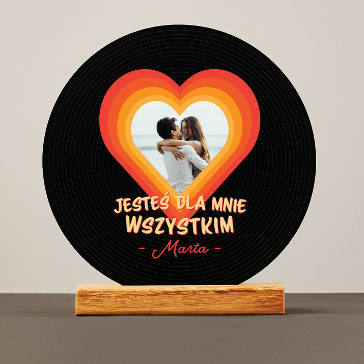 Jesteś dla mnie wszystkim - Wydruk na szkle akrylowym płyta winylowa