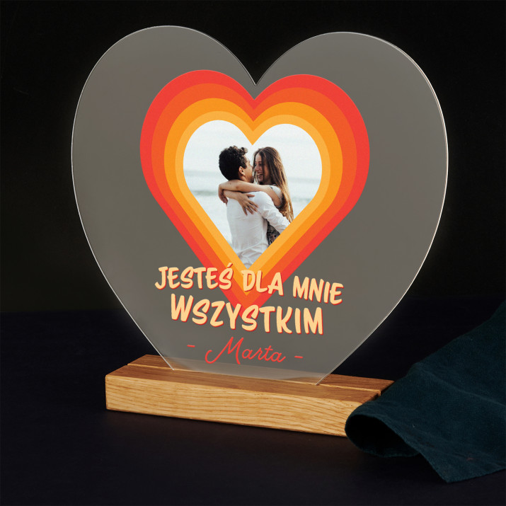 Jesteś dla mnie wszystkim - Wydruk na szkle akrylowym serce