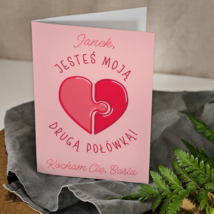 jesteś moją drugą połówką - kartka z życzeniami