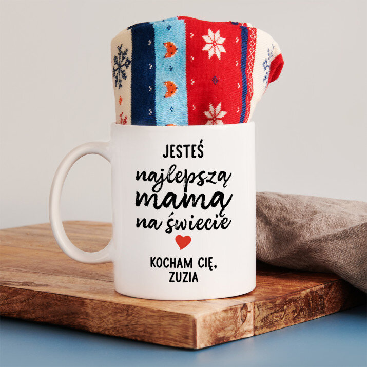 Jesteś najlepszą mamą na świecie - Zimowe skarpetki w kubku