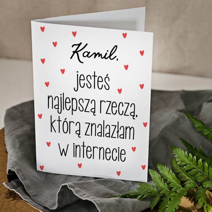 jesteś najlepszą rzeczą - kartka z życzeniami