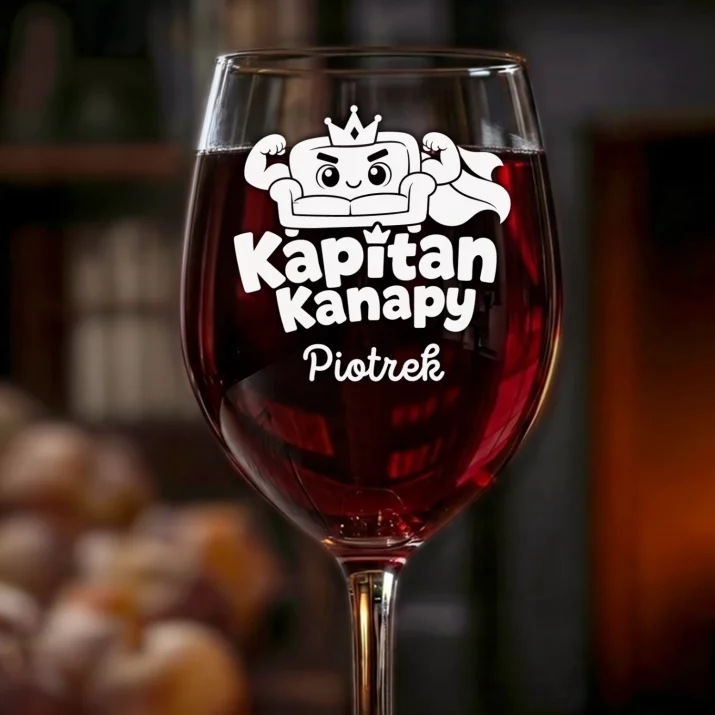 Kieliszek Do Wina z Grawerem Dla Mężczyzny Prezent Dla Mężczyzny: Kapitan Kanapy