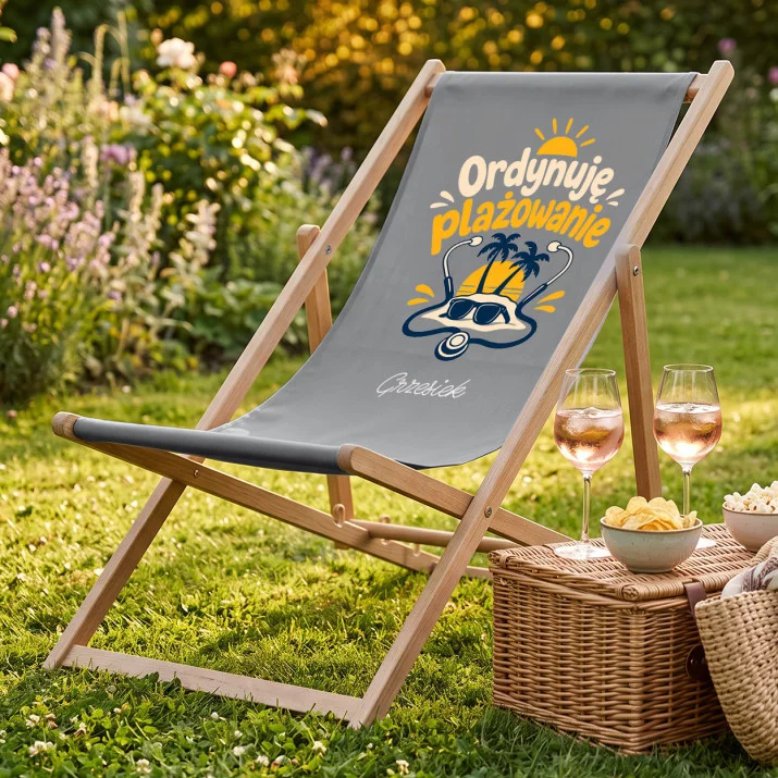 Leżak Z Nadrukiem Dla Lekarza Prezent Dla Mężczyzny: Ordynuję Plażowanie Leżak Z Nadrukiem Dla Lekarza Prezent Dla Mężczyzny: Ordynuję Plażowanie